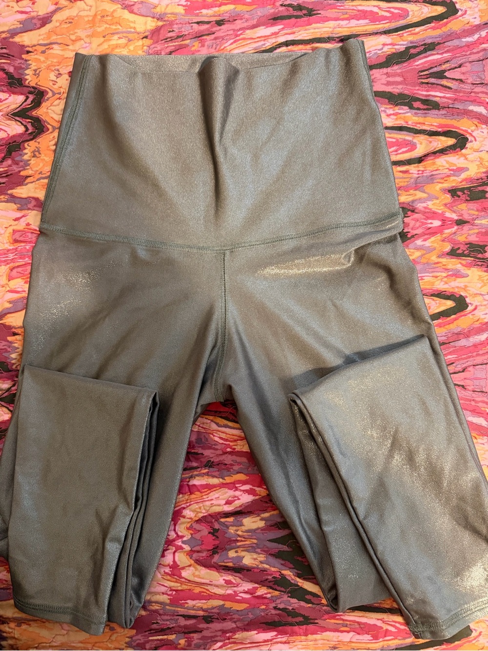 Emily Hsu Designs Shimmery Gray High-Waist leggings